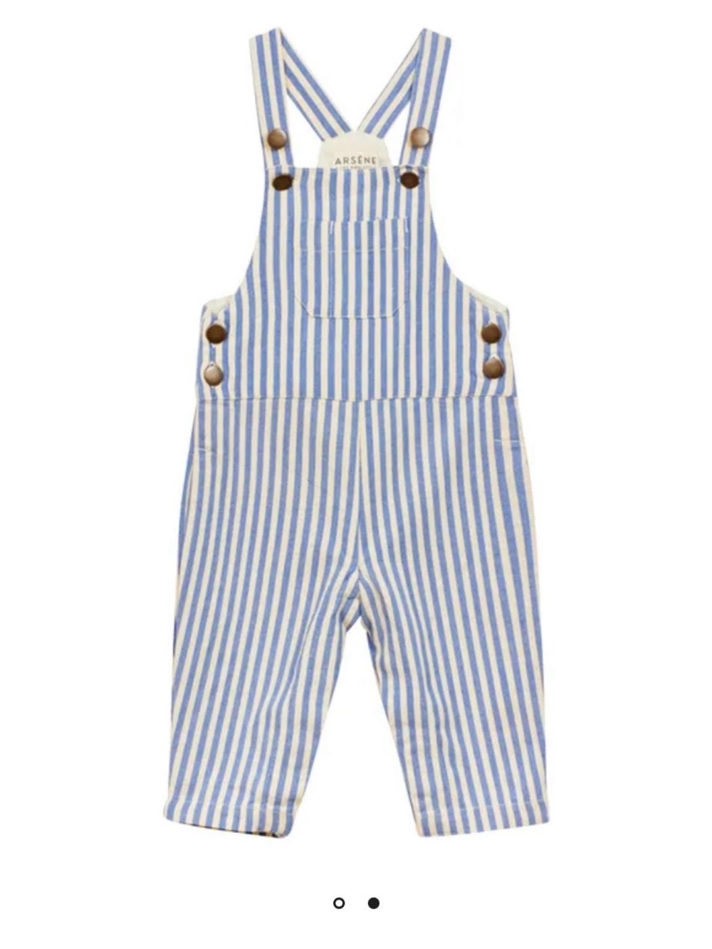 Blue & White Striped Kids Overalls
